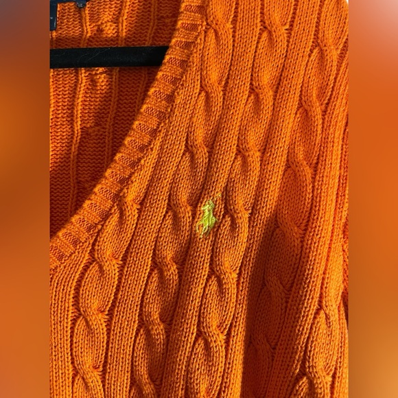 Pull sweater RAPH LAUREN SPORT tricot orange XL - Picture 5 of 6
